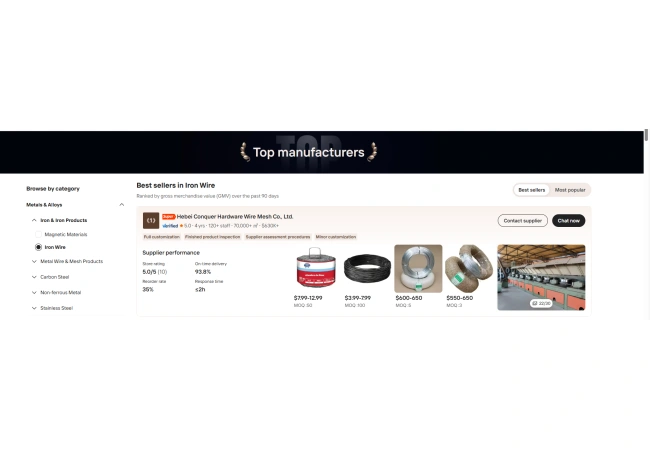 ANJIA GRUPPO Miglior produttore su Alibaba.com ANJIA GROUP listed among Top Manufacturers on Alibaba.com in the Iron Wire category